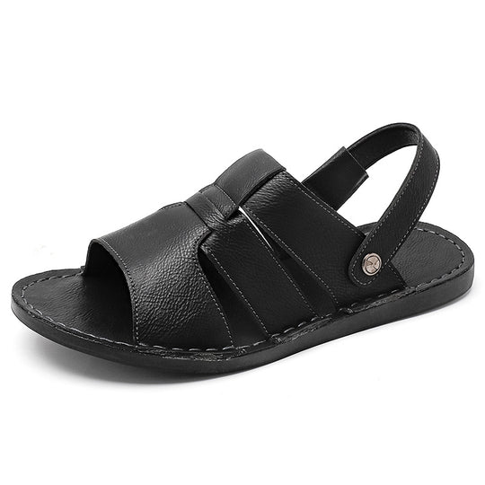 Herren Bequeme und elegante Leder-Sandalen mit verstellbarem Riemensystem EB