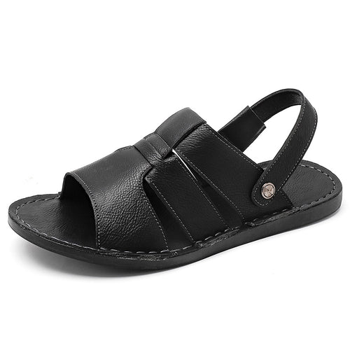 Herren Bequeme und elegante Leder-Sandalen mit verstellbarem Riemensystem EB