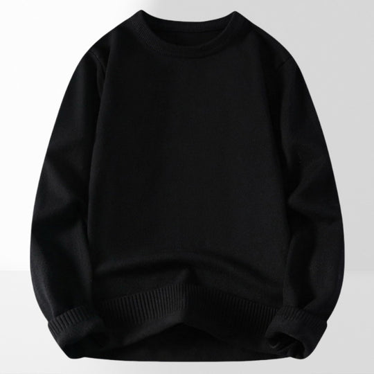 Damen bequemer und eleganter Rundhalsausschnitt Pullover EB