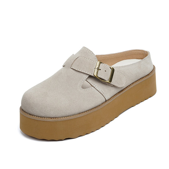 Damen Clogs im modischen Design mit verstellbarem Riemen und komfortablem Plateau EB