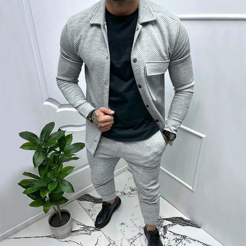 Herren Freizeitanzug mit strukturiertem Design und stilvollen Details EB