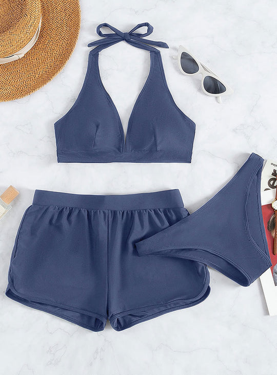 Damen moderner Bikini-Set mit verstellbaren Trägern und sportlichem Schnitt EB