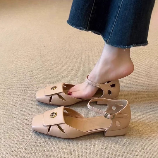 Damen elegante Riemchen-Pumps mit modischer Schnallenverzierung und komfortablem Blockabsatz EB