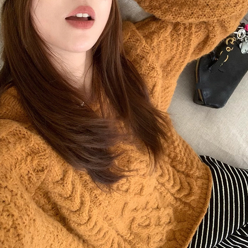 Damen Grobstrickpullover mit lässigem Schnitt und großzügigen Ärmeln EB