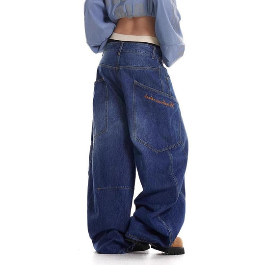 Damen Baggy-Jeans mit weitem Schnitt und praktischen Cargotaschen EB