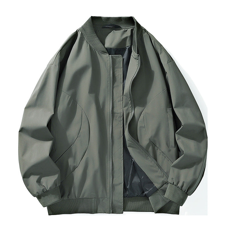 Herren leichter Oversize-Bomber mit elastischen Rippbündchen und verdeckter Reißverschlussblende EB