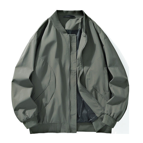 Herren leichter Oversize-Bomber mit elastischen Rippbündchen und verdeckter Reißverschlussblende EB