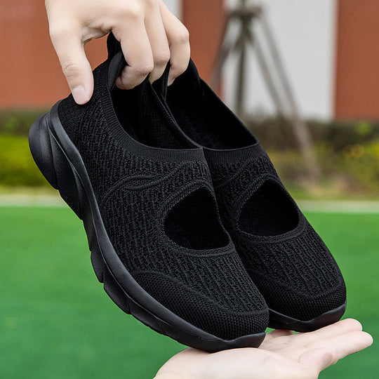 Damen Atmungsaktive Slip-On Sneakers mit elastischem Obermaterial und dämpfender Sohle EB