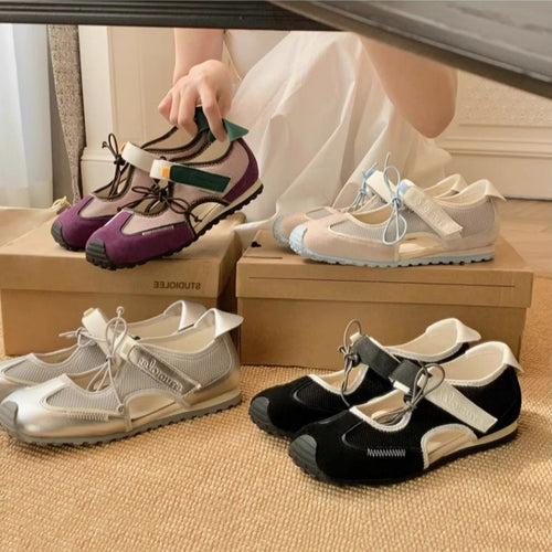 Damen Sportliche Sneakers mit verstellbarem Klettverschluss und atmungsaktivem Obermaterial EB