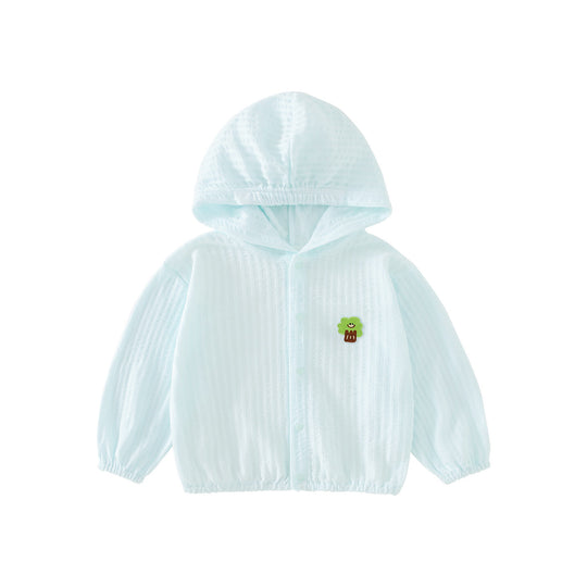 Unisex nan atmungsaktive leichte Gaze Kapuzen-Baby-Sonnenjacke EB