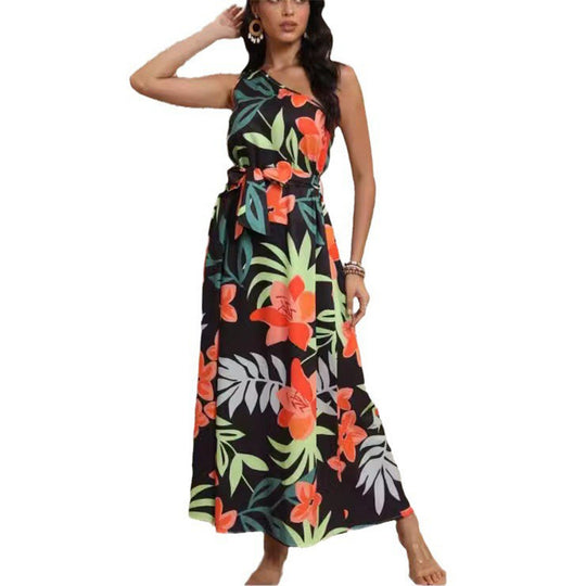 Damen Maxikleid mit floralem Design und schmalem Schnitt EB