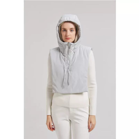 Damen Kapuzenweste mit hohem Kragen und verstellbarem Saum EB