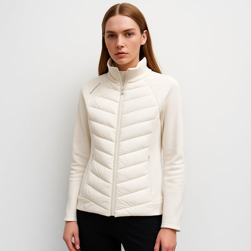 Damen gesteppte Sportjacke mit hohem Kragen und funktionalen Reißverschlusstaschen EB
