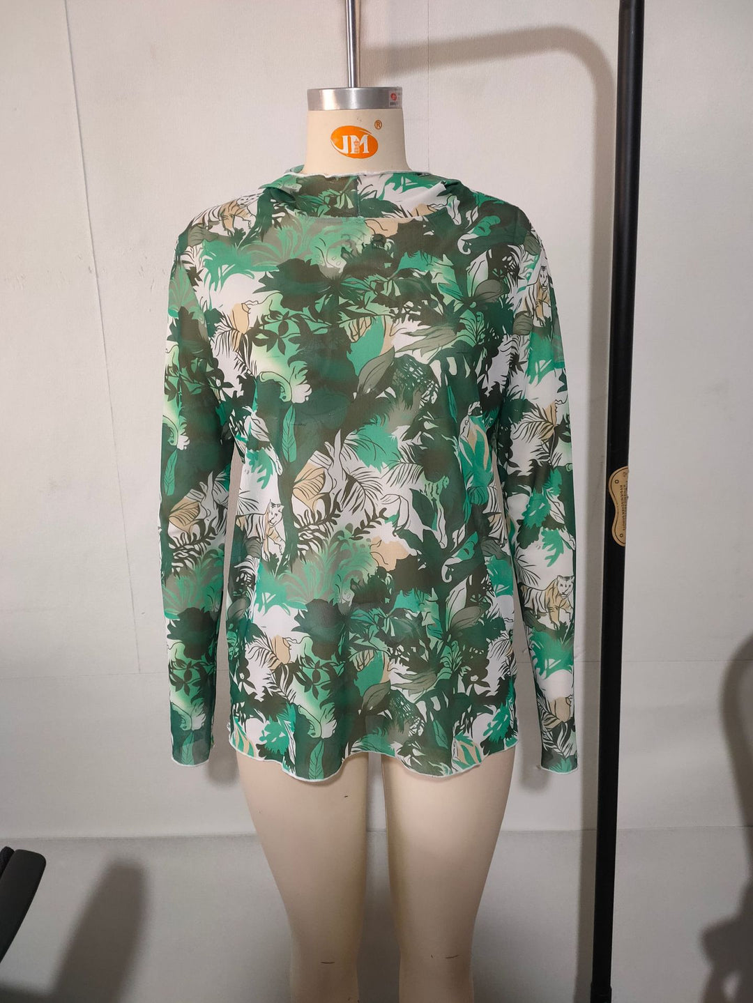 Herren Langarmshirt mit floralem Muster EB