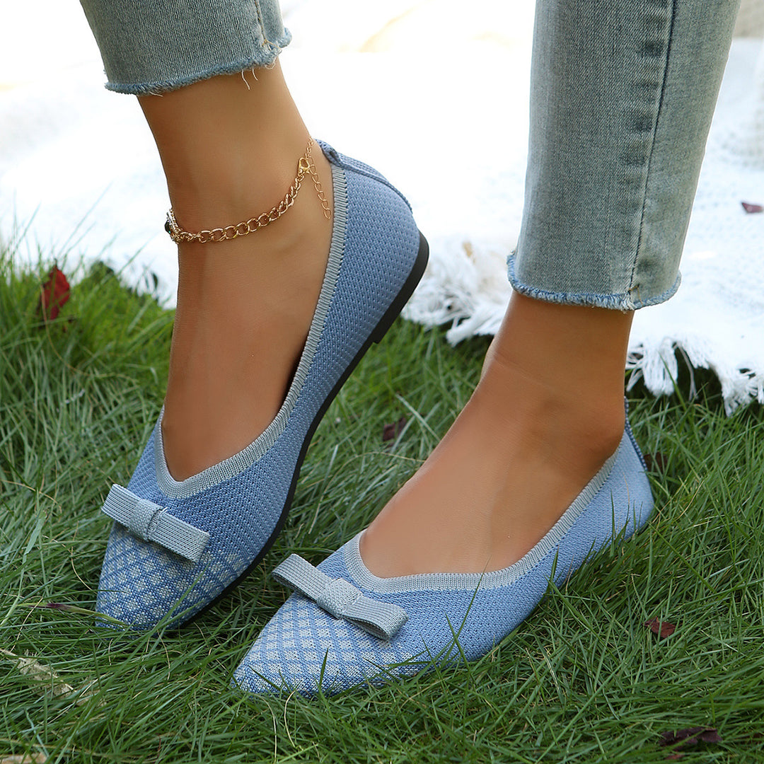 Damen spitze Ballerinas mit dekorativem Schleifen-Detail EB