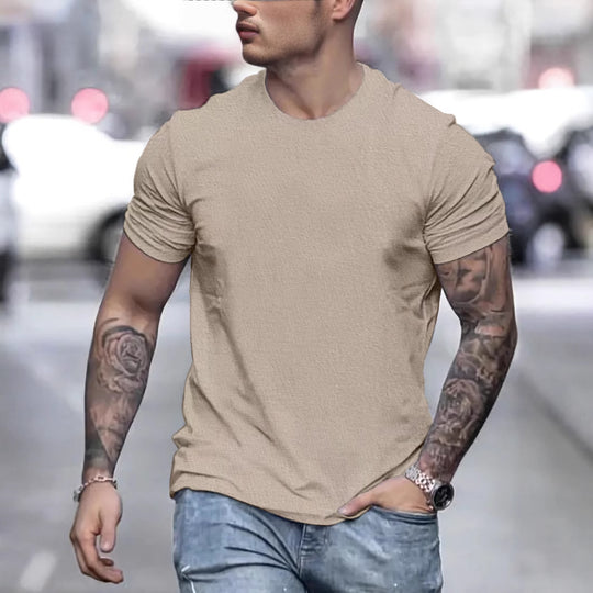 Herren lässiges T-Shirt mit strukturierter Oberfläche und bequemem Schnitt EB