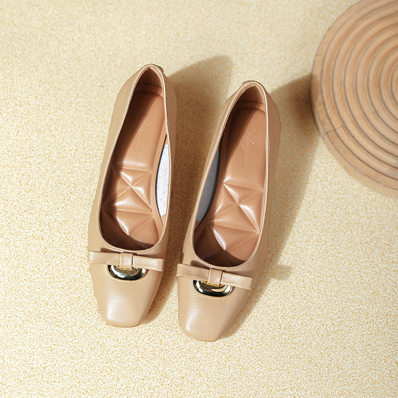 Damen elegante Ballerinas mit modischer Schnallenapplikation EB
