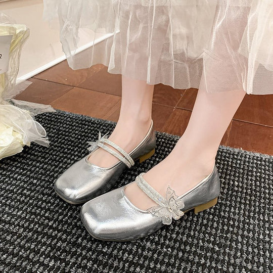 Damen Ballerina Schuhe mit dekorativen Schmuckdetails EB