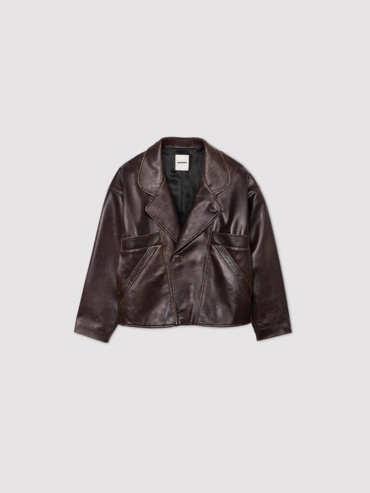 Damen Kunstlederjacke im lässigen Schnitt mit praktischen Taschen und stilvollem Revers EB