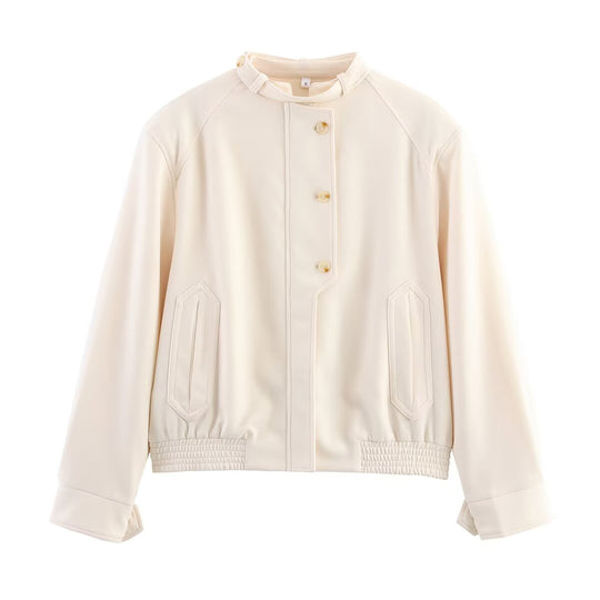 Damen modische Übergangsjacke mit elegantem Stehkragen EB