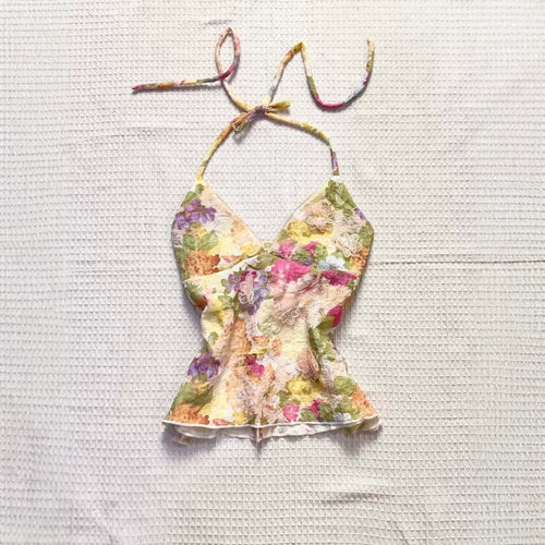 Damen Verspielt bedrucktes Chiffon-Oberteil EB