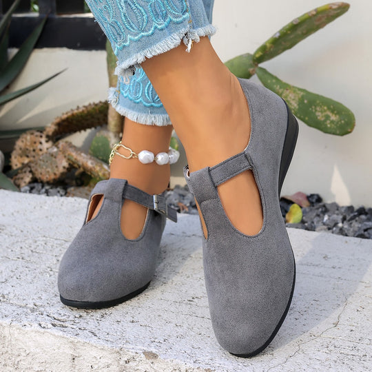 Damen bequeme Mary Jane Schuhe mit dezentem Schnallenverschluss EB