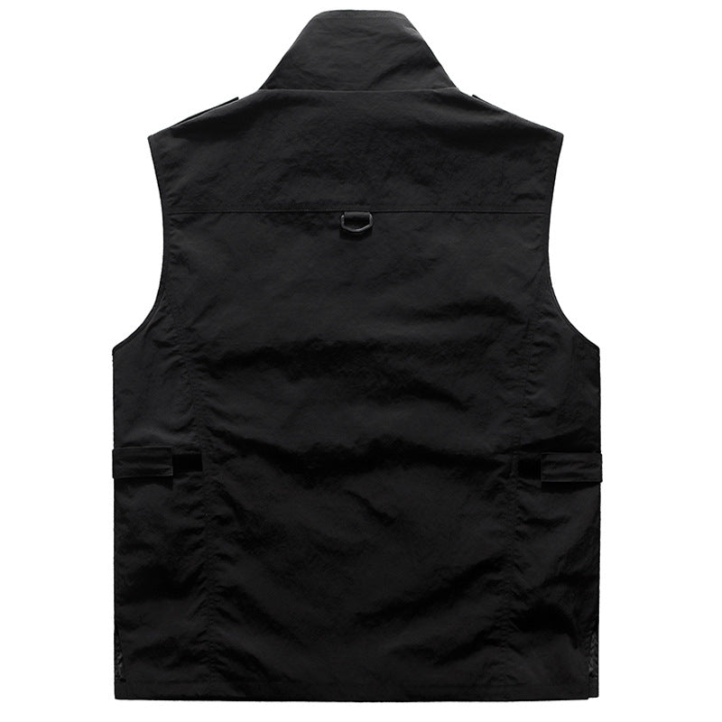 Herren Multifunktionale Mehrfachtaschen-Weste mit Stehkragen EB
