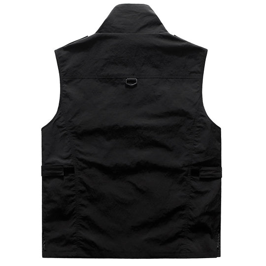 Herren Multifunktionale Mehrfachtaschen-Weste mit Stehkragen EB