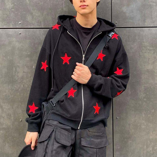 Herren Kapuzenpullover mit auffälligem Sternenmuster EB