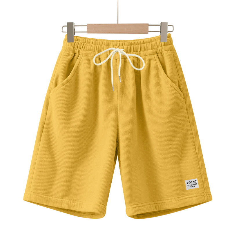 Herren nan knielange Lounge-Shorts im Rippenstrukturjersey mit elastischem Kordelzugbund und aufgesetzten Eingrifftaschen EB