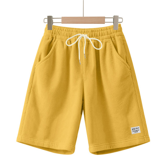 Herren nan knielange Lounge-Shorts im Rippenstrukturjersey mit elastischem Kordelzugbund und aufgesetzten Eingrifftaschen EB