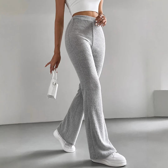 Damen Wide-Leg Ribbed-Hose EB