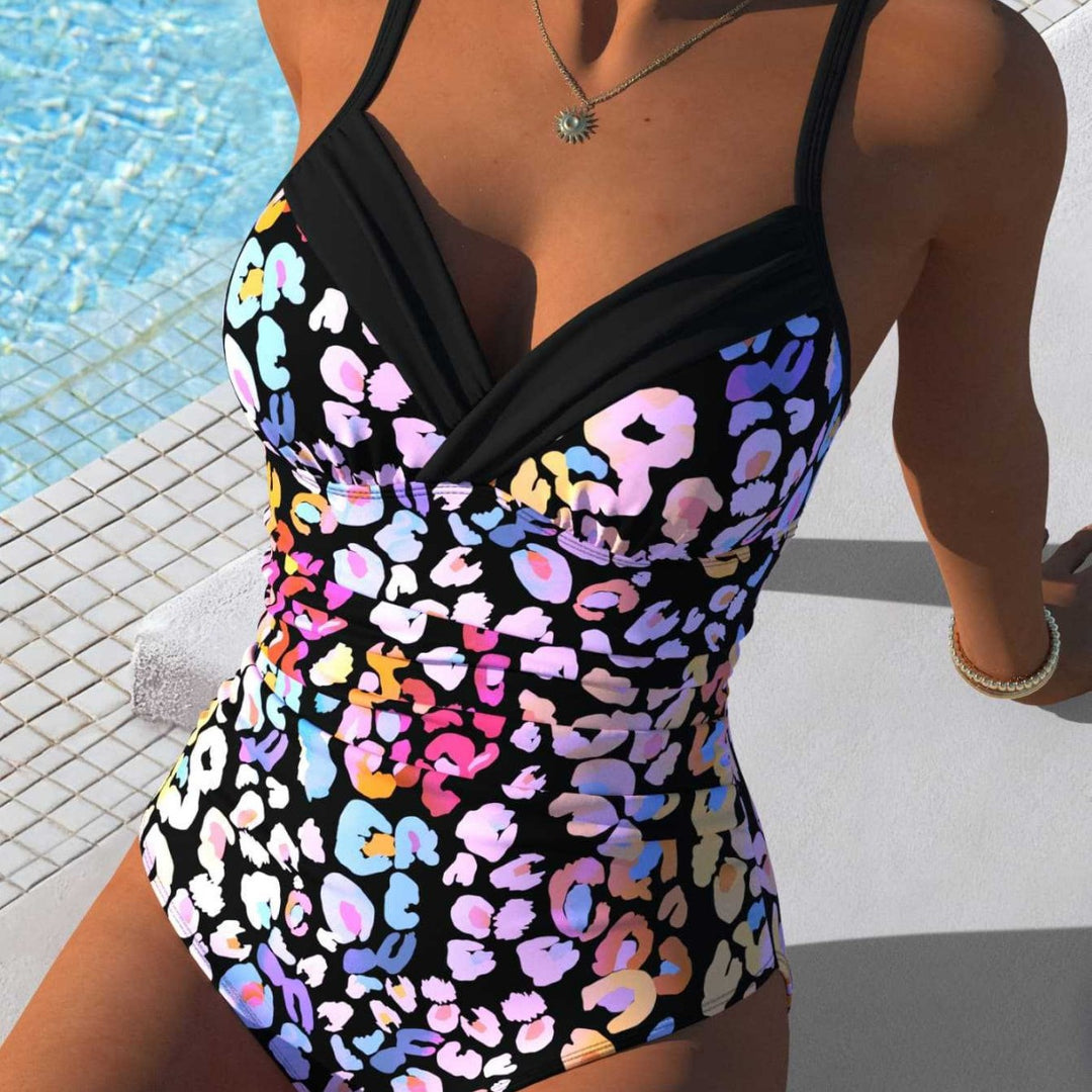 Damen Sportlicher Einteiler mit stilvollem Leopardenmuster EB