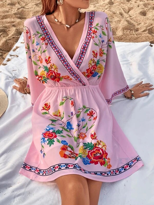 Damen Sommerliches Kleid mit raffinierten Stickdetails EB