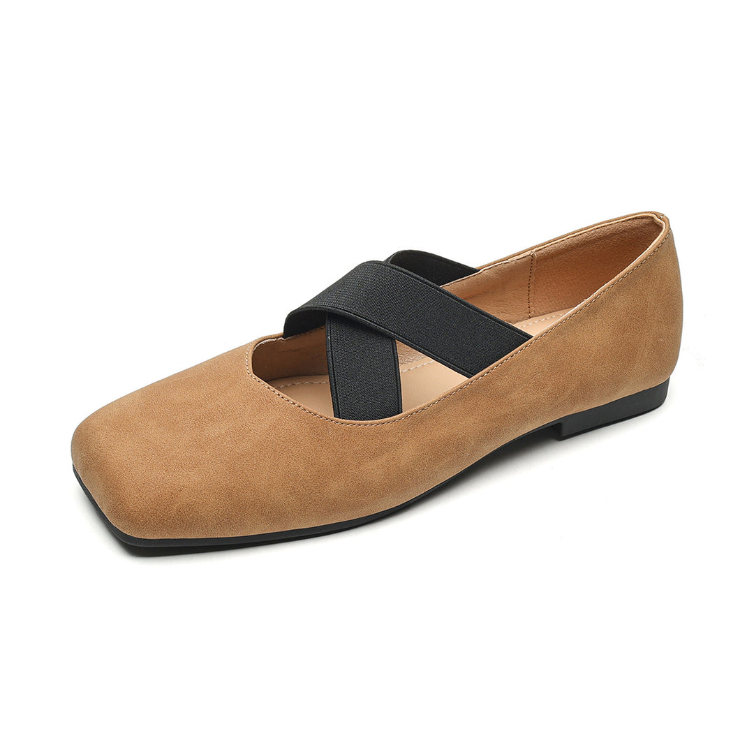 Damen elegante Ballerinas mit schimmerndem Obermaterial und komfortablem Riemen EB
