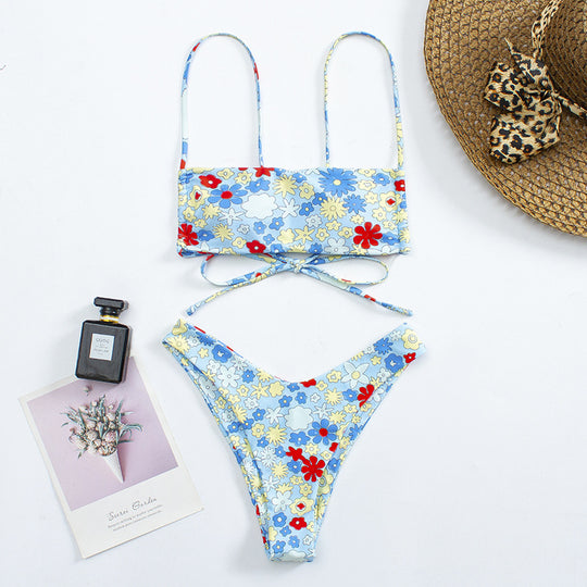 Damen Blumenmuster Bikini-Set mit elegantem Schnitt EB