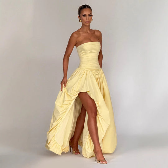 Damen Abendkleid mit figurbetontem Oberteil und asymmetrischem Rock EB