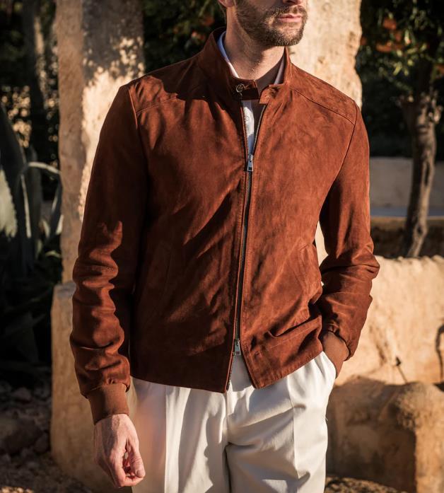Herren luxuriöse Wildlederjacke EB