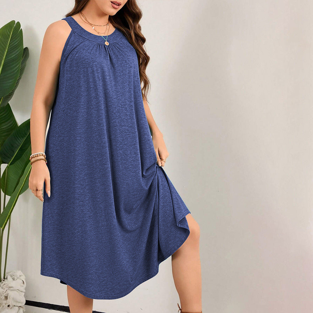 Damen lässiges A-Linien-Kleid mit großzügigem Schnitt und atmungsaktivem Material EB