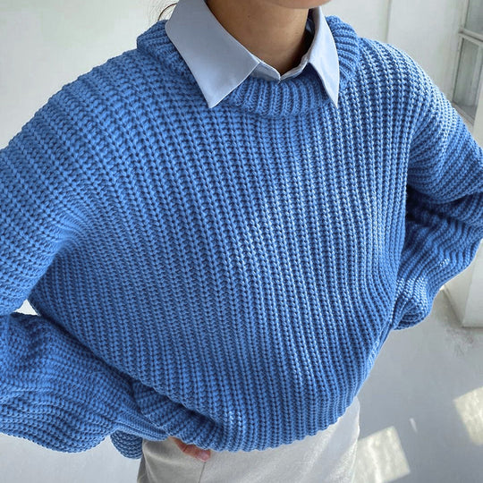 Damen Oversized Strickpullover mit strukturiertem Muster EB