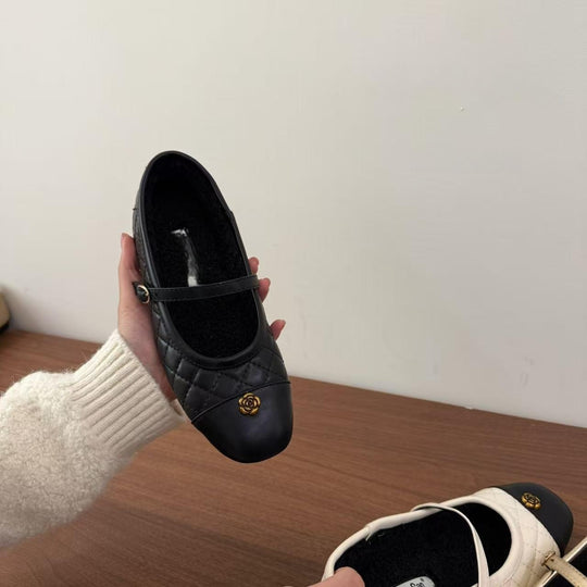 Damen Elegante Ballerinas mit Komfort-Sohle und stylischem Riemen EB