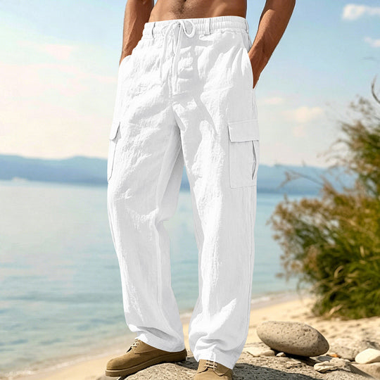Herren Cargo-Hose mit Kordelzug, weitem Schnitt und aufgesetzten Taschen EB