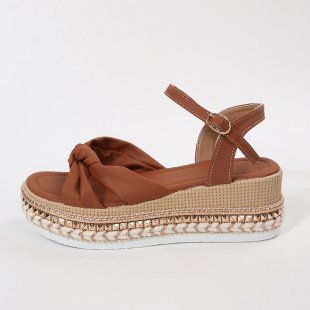 Damen Plattform-Sandalen mit raffinierter Knotenoptik EB