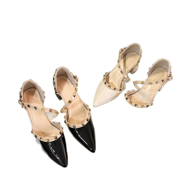 Damen Elegante Ballerinas mit modischen Glitzer-Akzenten und verstellbarem Riemendesign EB
