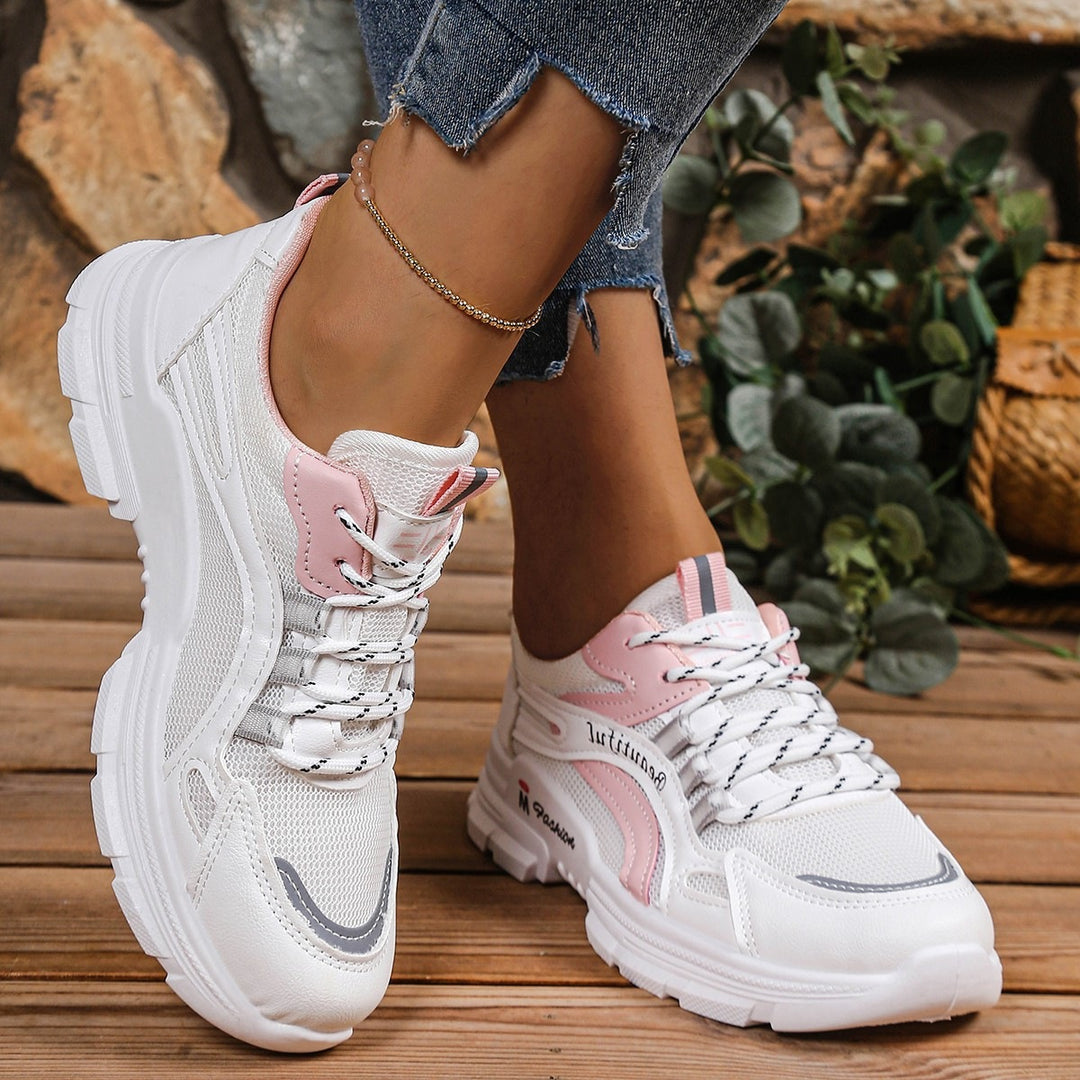 Damen Komfortable Fitness-Sneaker mit atmungsaktiver Oberflächenstruktur EB