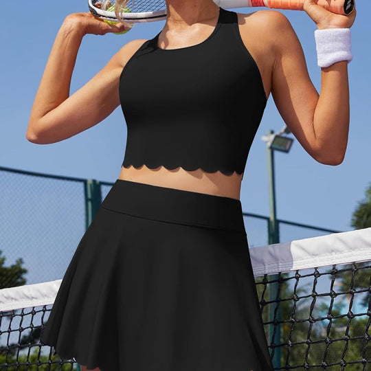 Damen Sportliches Tennis-Set mit modischem Saum EB