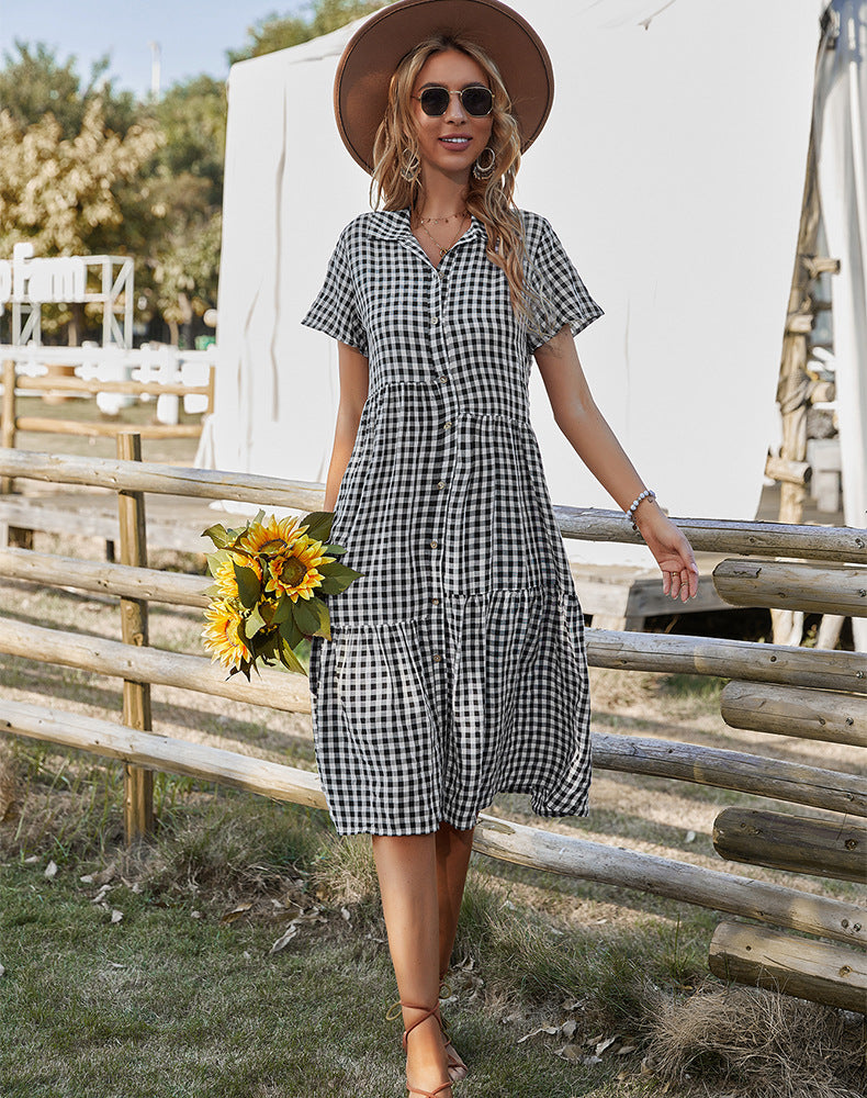 EB | Hemdkragen kariertes Kleid