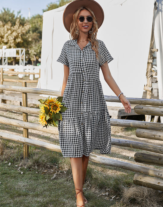 EB | Hemdkragen kariertes Kleid