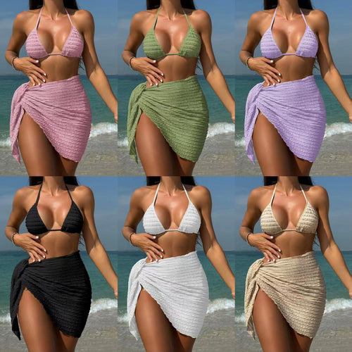 Damen Triangel-Bikini mit Wickelrock EB