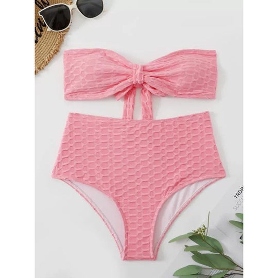 Damen Hochgeschnittener Bikini mit stylischem Knotendetail EB